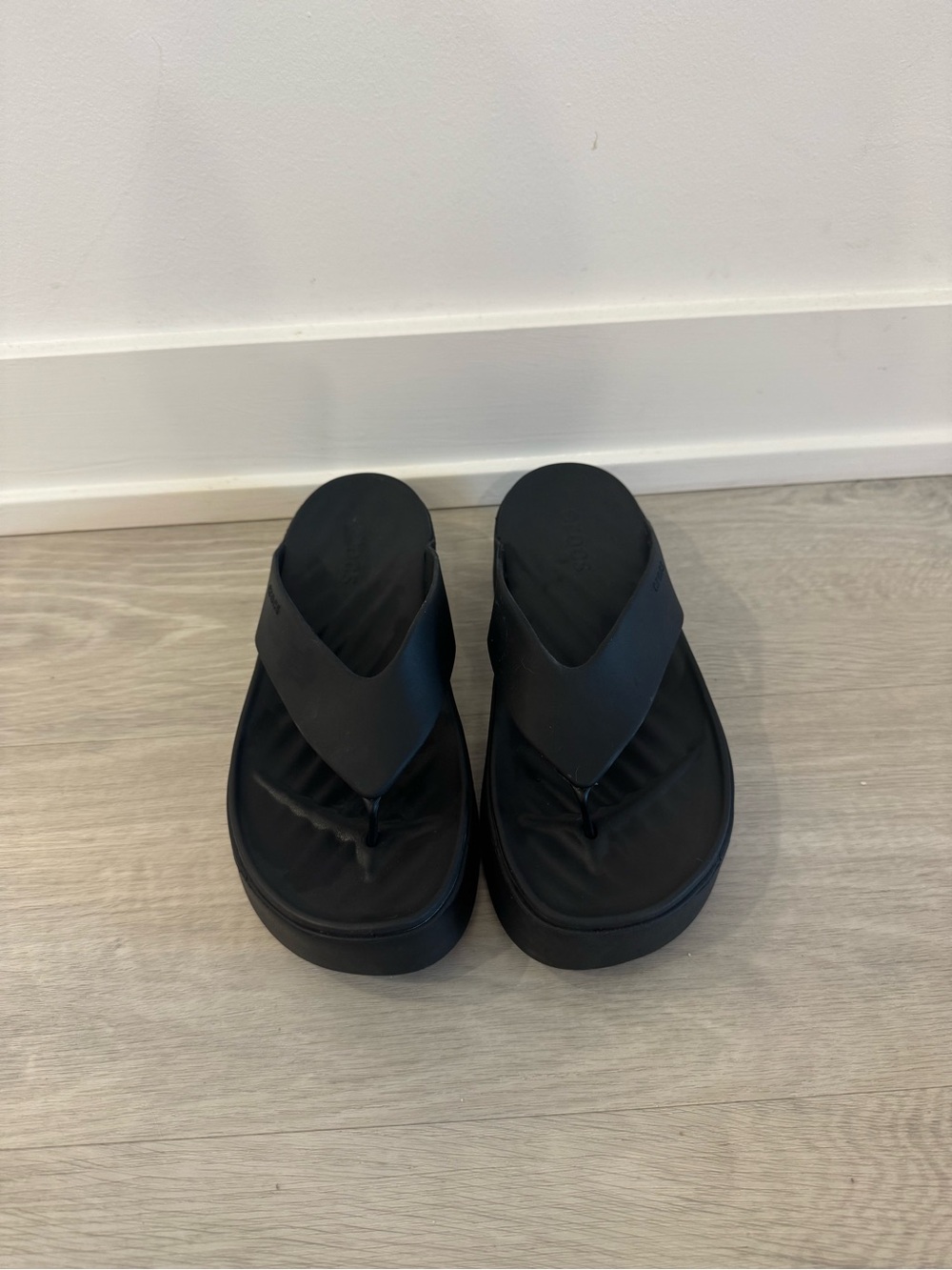 Crocs Black Platform Flip Flop Sandals